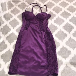 Purple lace bodycon dress